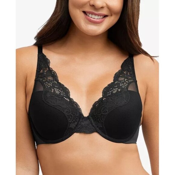 Bali One Smooth U Comfort Stretch Lace Underwire Bra Black 40D NEW - Picture 5 of 5